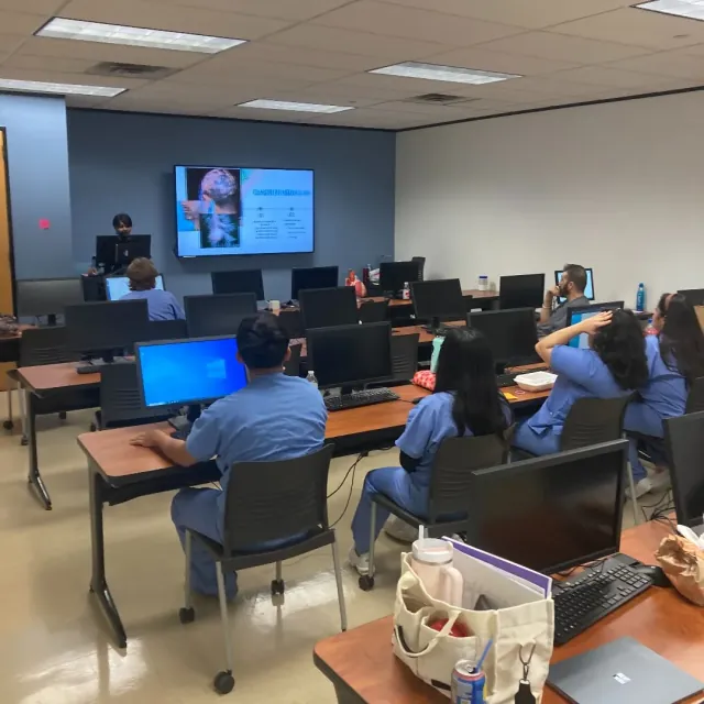Students in computer classroom